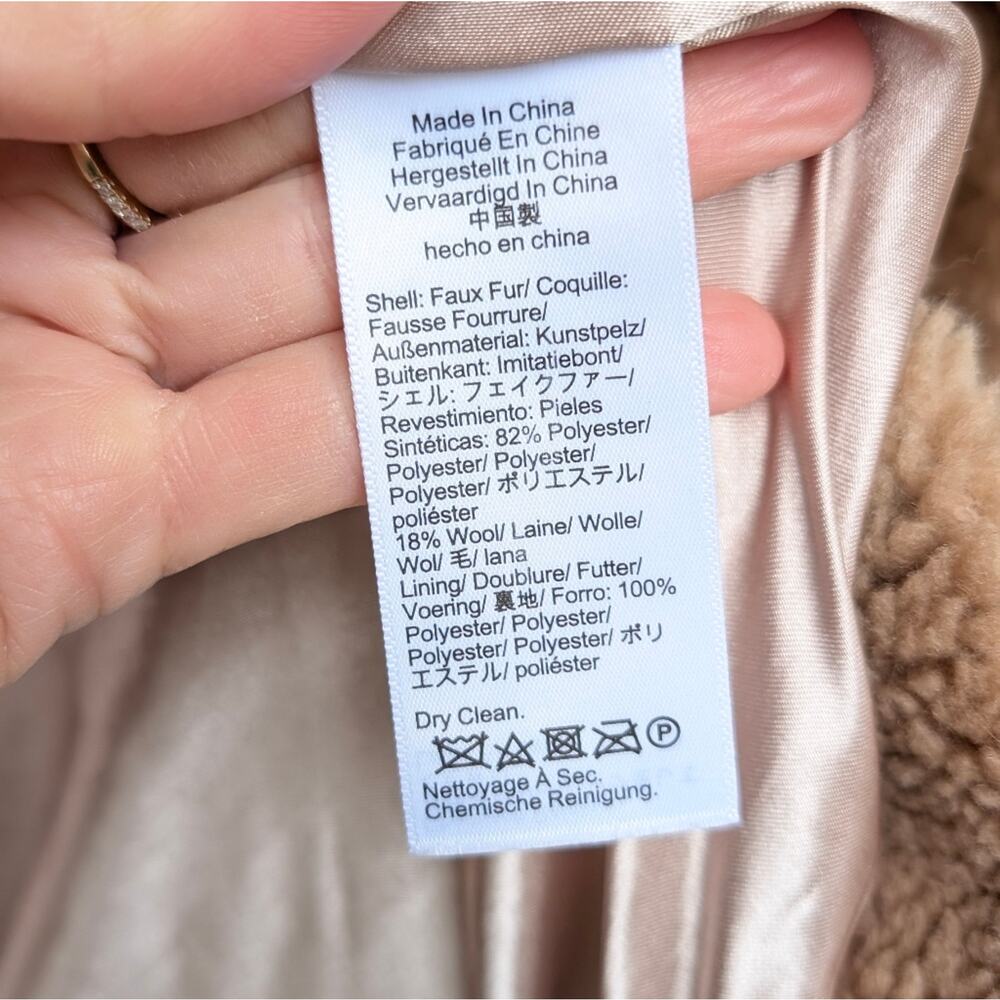 J.Crew Relaxed Tan Teddy Topcoat in Sherpa Blend BW157, Size XS - Picture 5 of 11